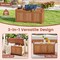Outdoor Wood Deck Box 3-in-1 Storage Bench for Cushions and Tools